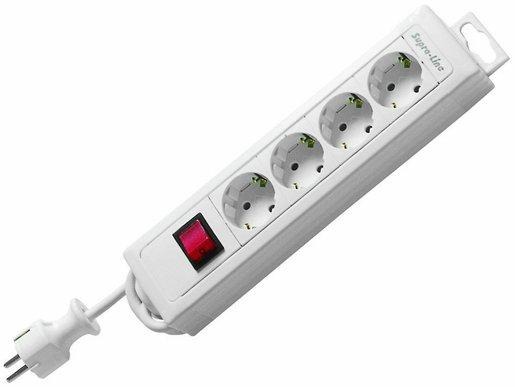 Tischverteiler Supraline 4-fach mit Schalter 1,9 m weiß 