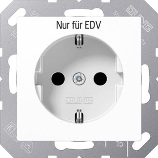 SCHUKO-Steckdose 16 A 250 V ~ Aufdruck Nur für EDV 