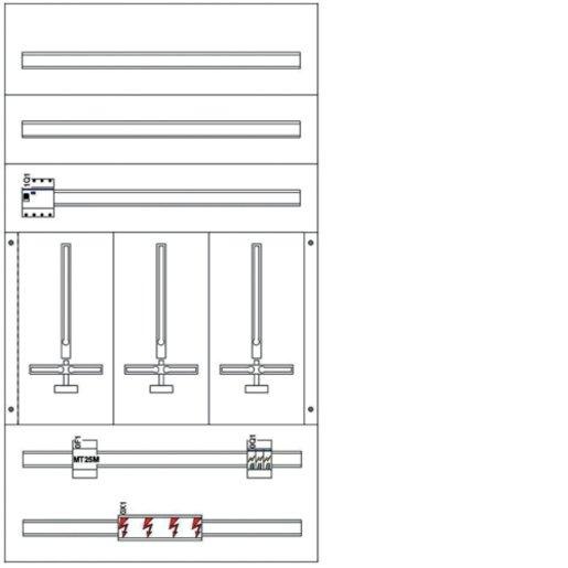 Aufputz Zählerverteiler Tirol 3 Zählerplätze IP40 