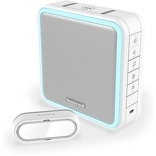 Funk Gong Set mit Klingeltaster mit Namensschild Querformat weiß 