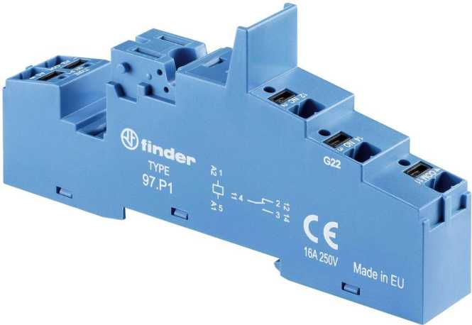 Fassung mit Push-In-Anschlüssen für Relais 46.61 blau 