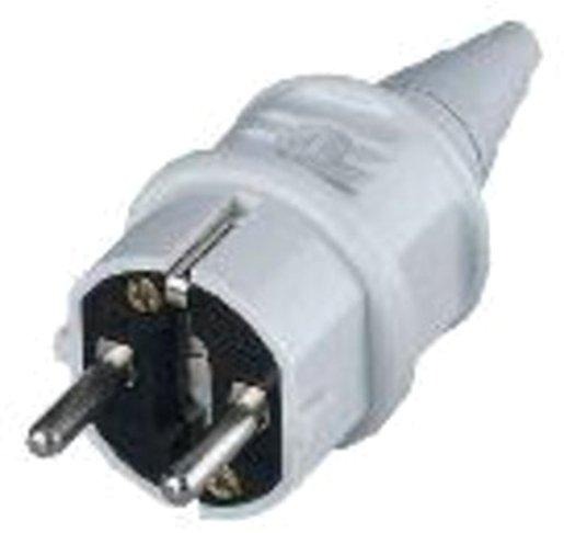 Schuko-Stecker grau 16A 2p+E 230V IP44 
