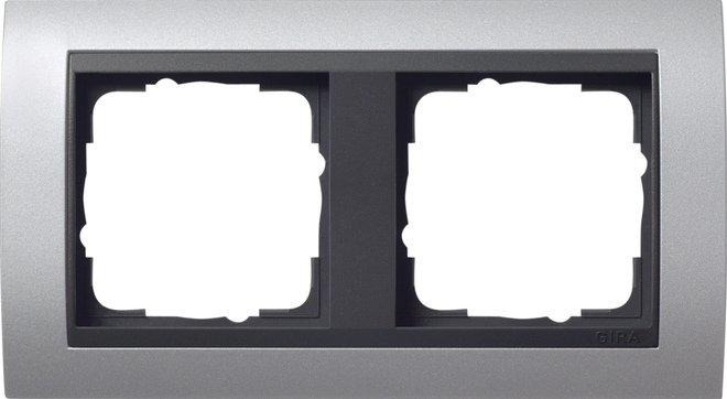 2-fach Abdeckrahmen für anthrazit Event Farbe Aluminium 