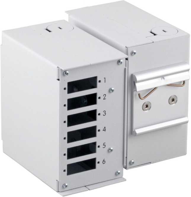 Hutschienen Spleißgehäuse ohne Frontblende RAL7035 