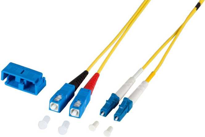 LWL Patchkabel Duplex Jumper LC / SC 9 / 125µ 1 m OS2 LSZH gelb 