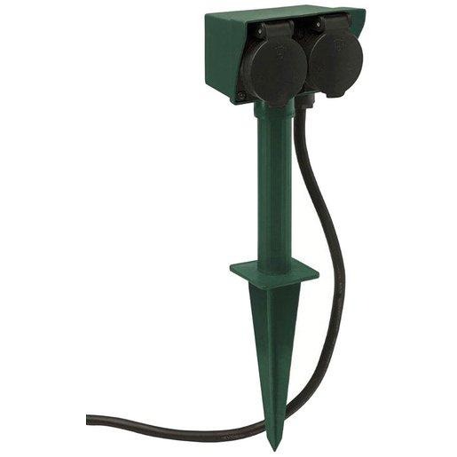 Garten-Erdspieß 2-fach Steckdose 