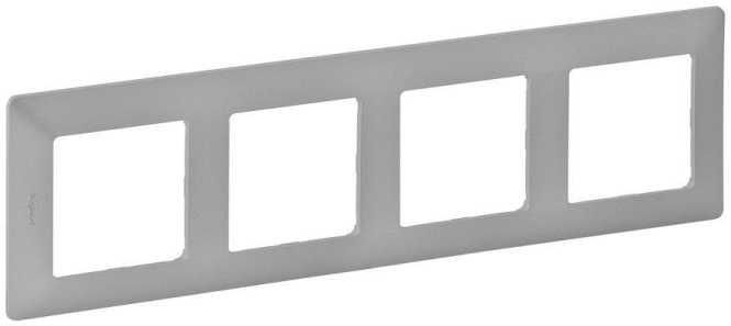 4-fach Abdeckrahmen Valena Life Aluminium 