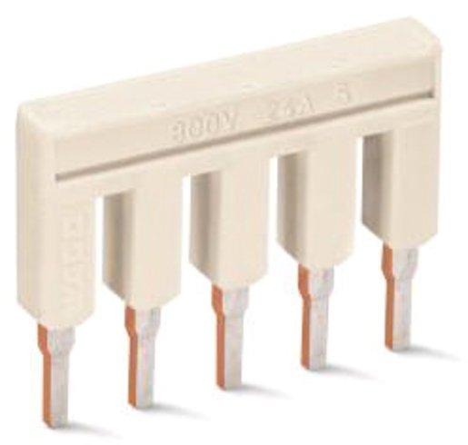 5-Fach Kammbrücker Nennstrom 25 A isoliert lichtgrau 