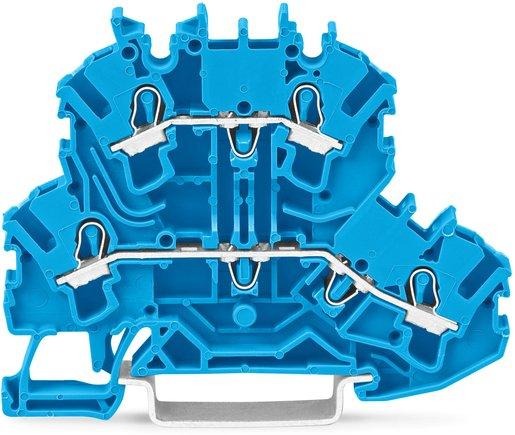 Doppelstockklemme Durchgangsklemme 5,2mm blau 