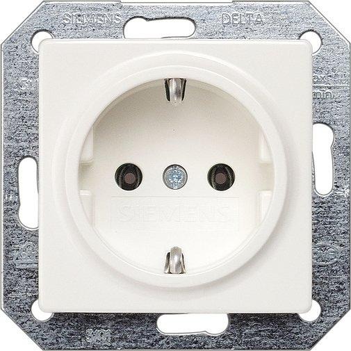 DELTA i-system titanweiß SCHUKO-Steckd. 10/16A 250V Abdeckpl. 55x55 ohne Krallen 