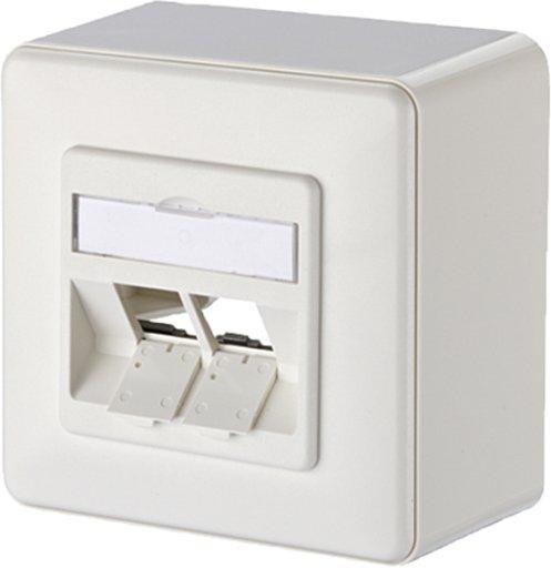 Keystone Anschlussdose AP 2 Port unbestückt reinweiß 