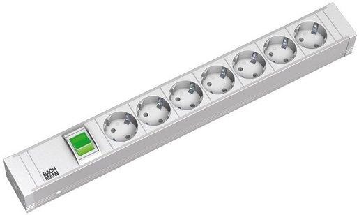 Steckdosenleiste 19 Zoll Alu 1,5HE 7xSchutzkontakt Schalter Strom 2,0m 