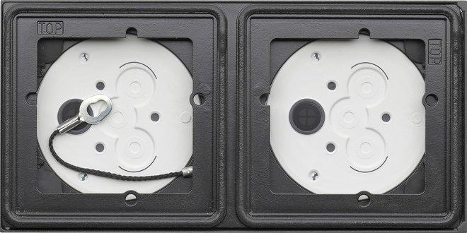 Aufputz-Gehäuse 2 Module 1 x 2 für System 106 anthrazit 