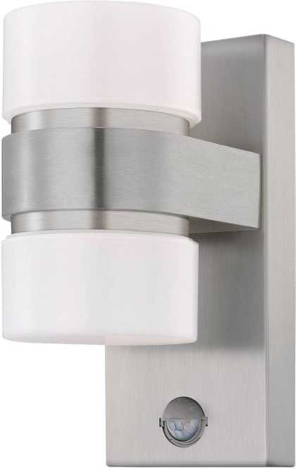 ATOLLARI Wandleuchte LED 2x6W 940lm edelstahl silber IP44 mit Sensor 