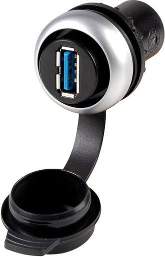 Frontelement chrom + USB 3.0 A/A 