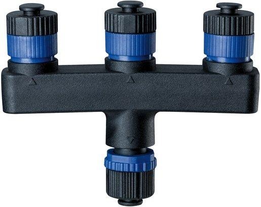 Plug+Shine Verteiler IP68 1 in-3 out Schwarz Kunststoff 