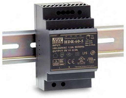 Schaltnetzteil für DIN - Schienenmontage 230 VAC / 24 VDC / 2,5A kurzschlußfest 