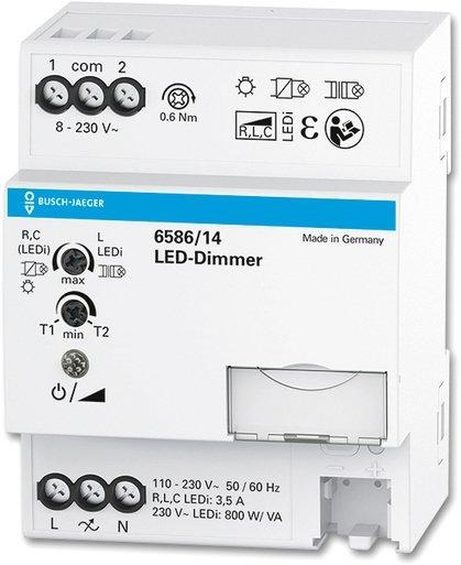 Busch-Drehdimmer REG LED 20 - 800 Watt 110-230V 4 TE 