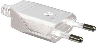 Euro Stecker mit Schraubanschluß Weiß VE=3 STK 