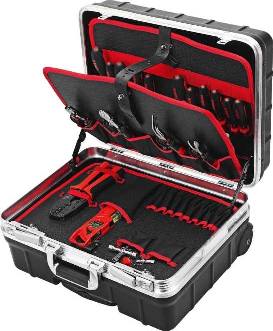 Bestückter Werkzeugkoffer Champion mit Rollen/Werkzeuge 21 