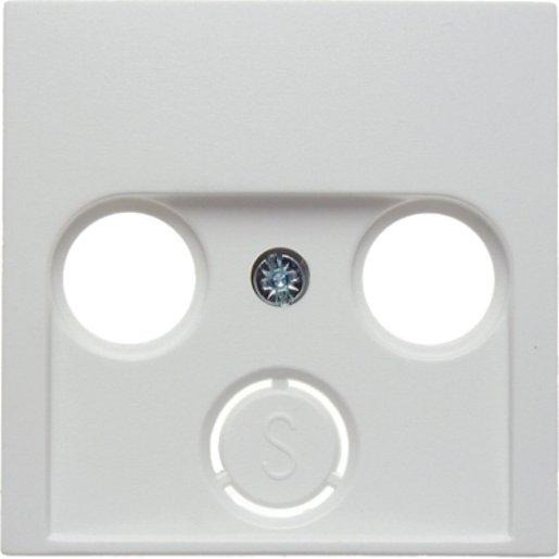 Zentralstück für Antennen-Steckdose 2- und 3-Loch Glas polarweiß 