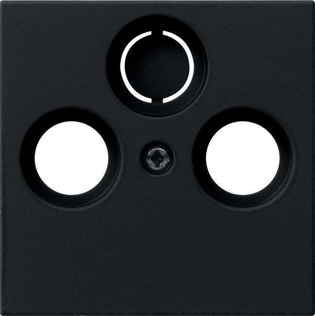 Abdeckung Koaxial-Antennensteckd. System 55 schwarz matt 