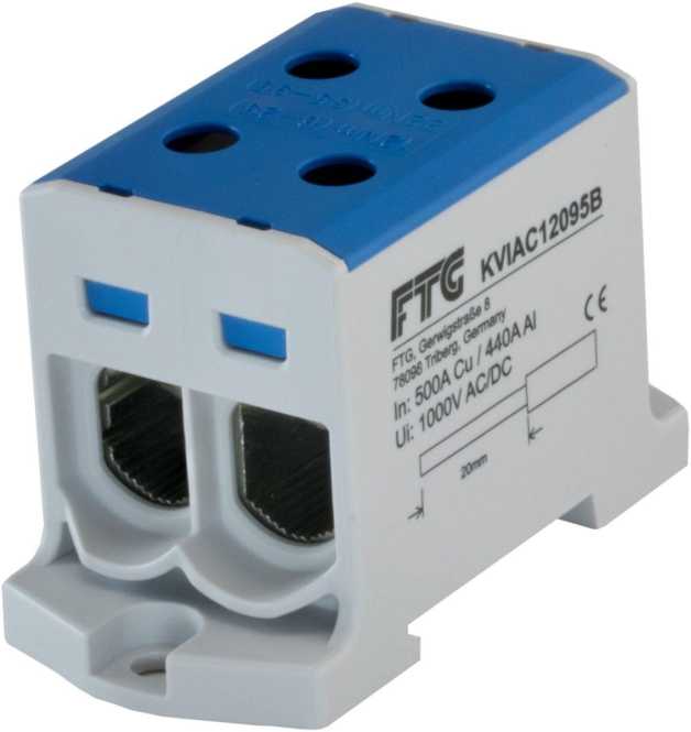 Kompaktaluklemme 1-pol. Cu/AL 6-95mm² 250/200 A 2/2 blau 