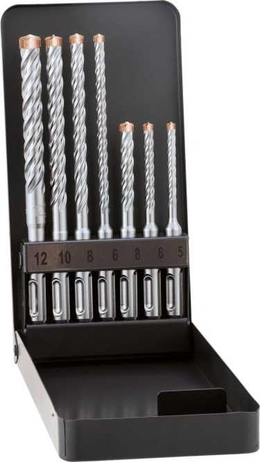 SDS-plus Satz F8 KM 7 7 tlg. Ø 5,0-8,0 x 110 und Ø 6,0-12,0 x 160 mm 