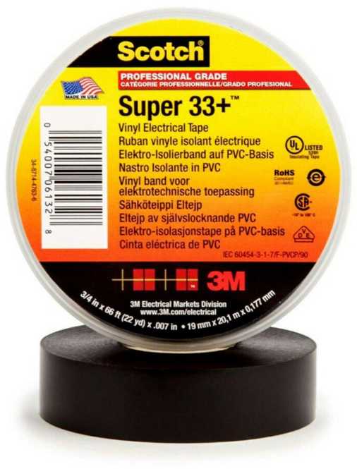 Elektro-Isolierband Scotch Super33+ 19mm x 20m schwarz 