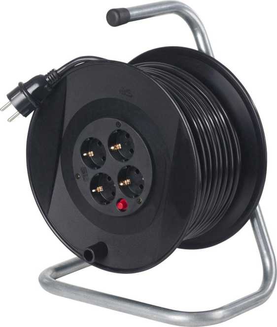 Kabeltrommel IP20 mit 20m H05VV-F 3G1,5 4 Schukosteckdosen 