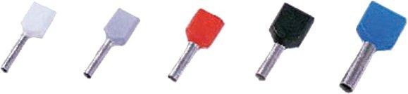 Isolierte Zwillingsaderendhülse 2 x 4 mm² 12 mm Länge verzinnt grau 