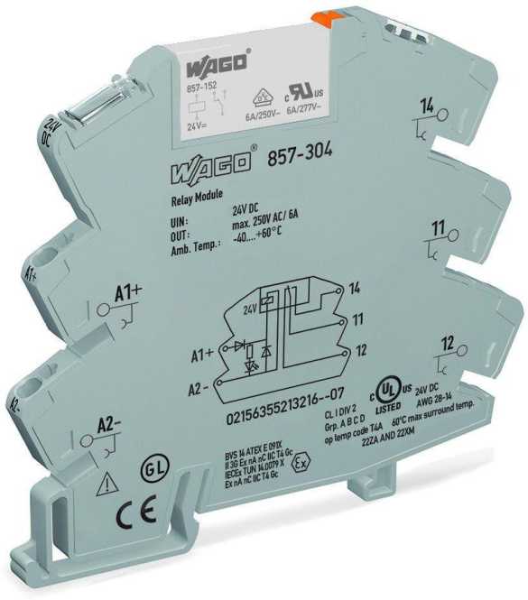 Relaismodul DC 24 V 1 Wechsler 6 A grau 