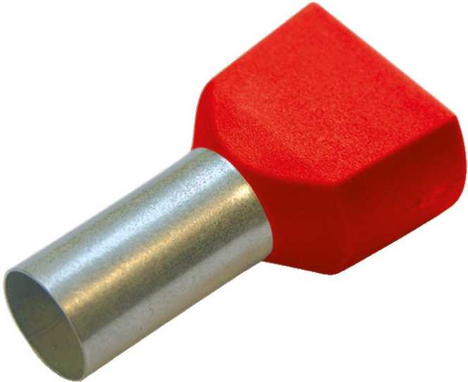 Twin-Aderendhülse 1 mm² / L 8 mm rot 