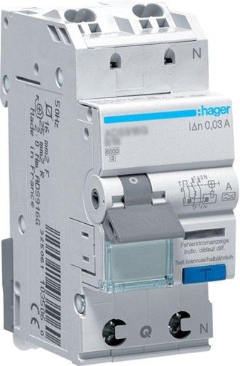 FI Fehlerstrom-Leitungsschutzschalter 1P+N 6kA B-16A 30mA A-G Typ QC-QB 