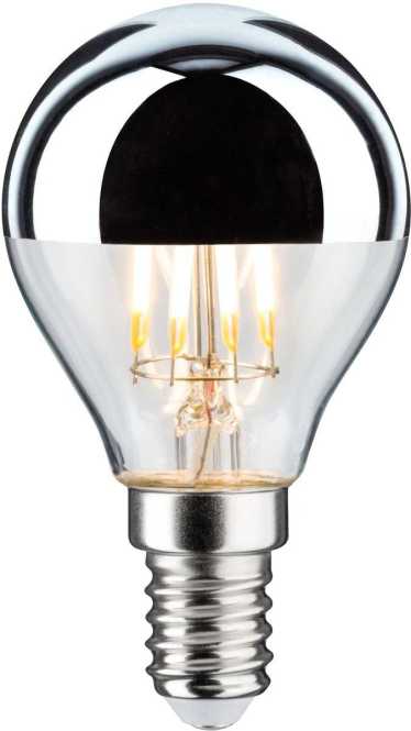 LED Tropfen Kopfspiegel 440lm E14 2700K 4,8W 230V silber dim 