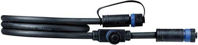 Outdoor Plug + Shine Cable IP68 1m 1in-2out 2x1,5qmm Schwarz 