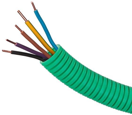 PXS 20 halogenfrei vorverdrahtet mit H07Z-U 5x1,5 gn/ge+bl+br+sw+vi 100m Bund 