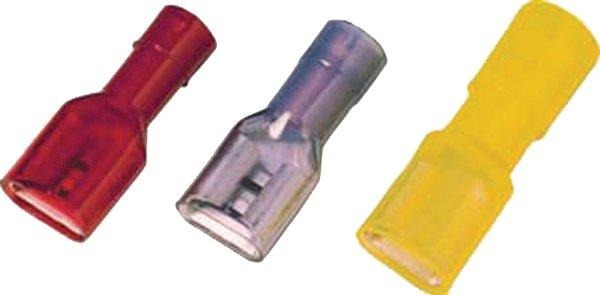 VollIsolierte Flachsteckhülse 4-6mm² 6,3 x 0,8 gelb Messing 