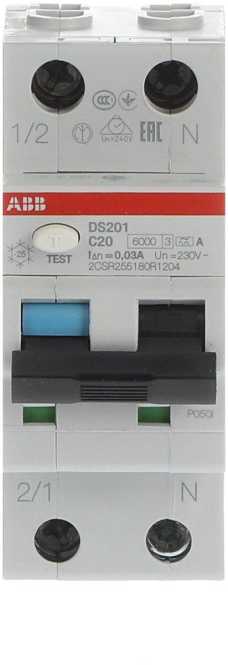 FI/LS Typ A 1+N-polig Charakteristik C Bemessungsstrom 20A 30mA 6kA 