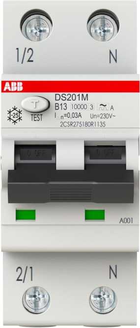 FI/LS Typ A 1+N-polig Charakteristik B Bemessungsstrom 13A 30mA 10kA 
