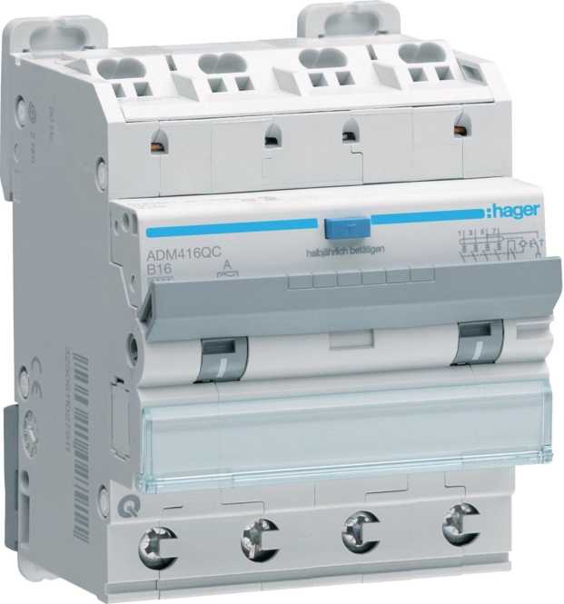 Fehlerstrom-Leistungsschalter 4-polig 6kA B-16A 30mA A QC/QB 