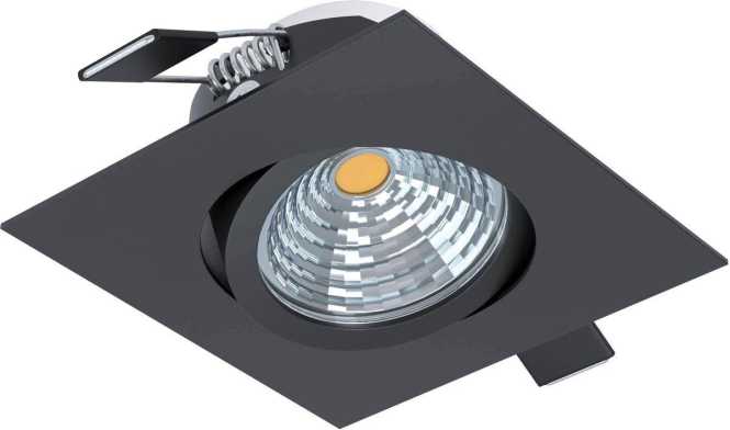SALICETO Einbauspot LED 6W 88x88 schwarz 2700K 