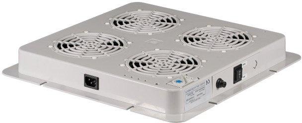 Dachlüfter 2-fach für Netzwerkschrank PRO inkl. Thermostat, grau 