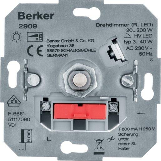 Drehdimmer mit Softrastung Hauselektronik 200W LED 40W 
