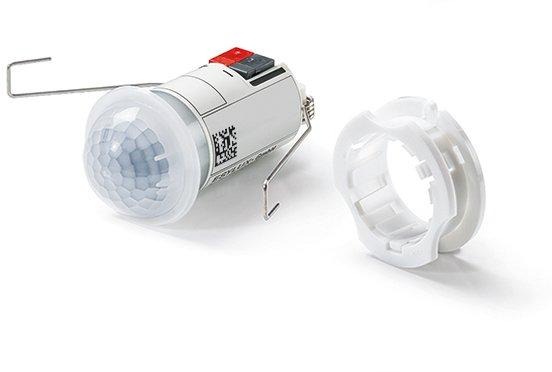 Deckeneinbau-Präsenzmelder 360° Ø 8m KNX fernbedienbar 