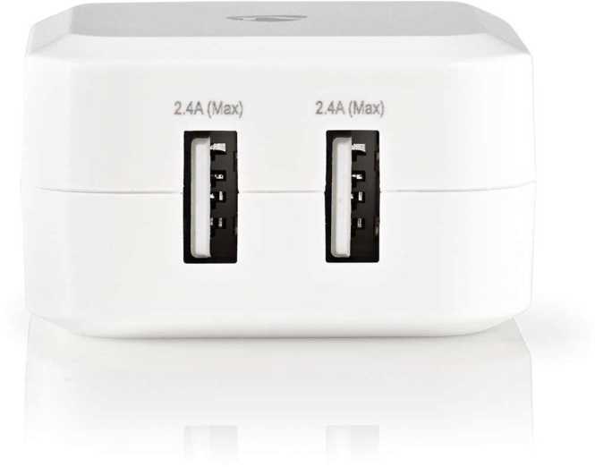 Netzladegerät mit 2 USB-A-Ausgänge WCHAU484AWT weiß 