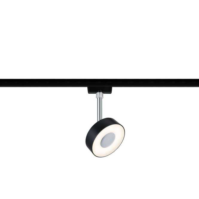 URail Spot Circle 1x5W Schwarz matt Chrom Metall Kunststoff 2700K dim 