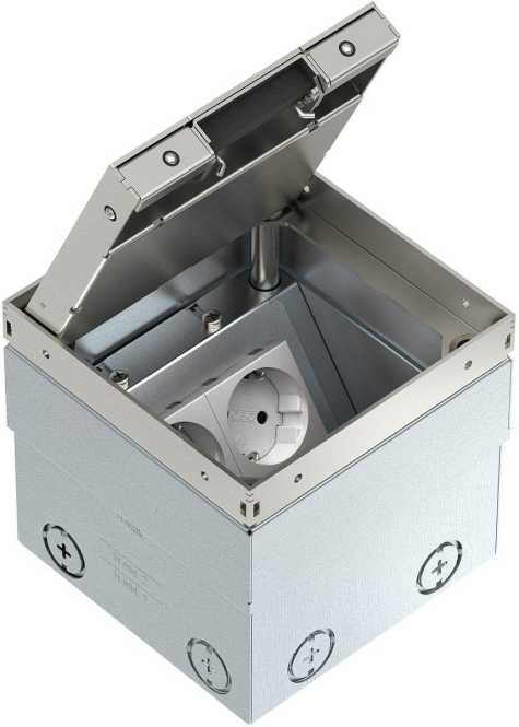 Bodensteckdose UDHOME2 2-fach VDE Edelstahl 