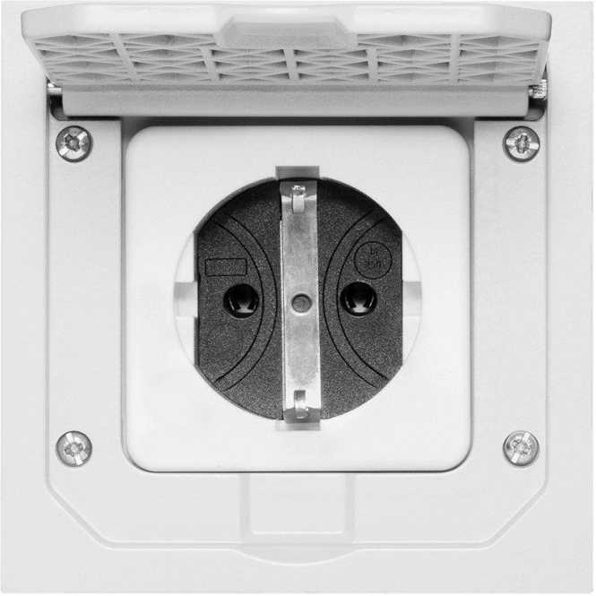 Einbaugehäuse Alu-Druckguss grau mit SCHUKO-Steckdose IP41 