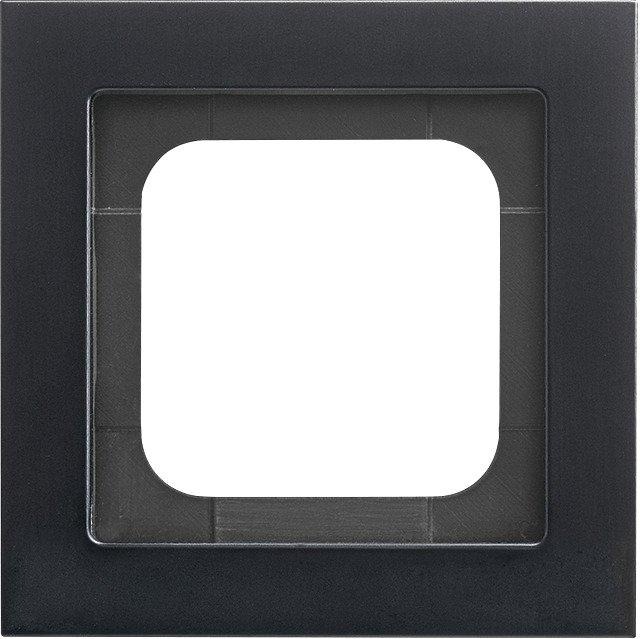 Abdeckrahmen schwarz matt 1-fach Busch-axcent Rahmen 